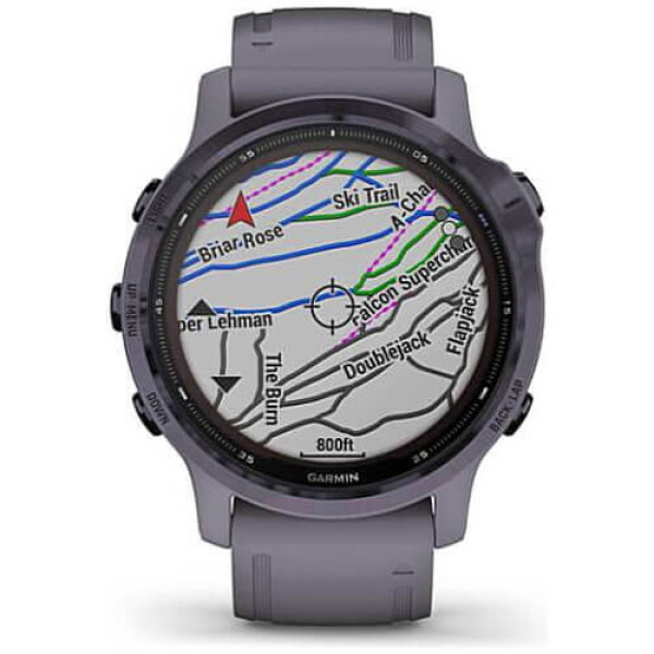 Смарт-годинник Garmin Fenix 6S Pro Solar Edition Amethyst Steel with Shale Gray Band (010-02409-15) ГАРАНТІЯ 3 міс.