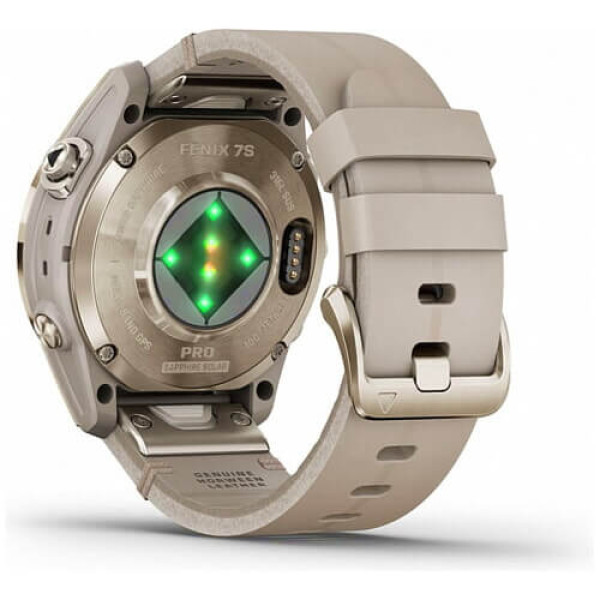 Смарт-годинник Garmin Fenix 7S Pro Sapphire Solar Soft Gold with Limestone L. Band (010-02776-30) ГАРАНТІЯ 3 міс.