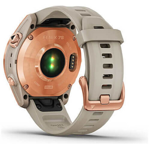 Смарт-годинник Garmin Fenix 7S Solar Rose Gold with Light Sand Band (010-02539-10/11) ГАРАНТІЯ 3 міс.