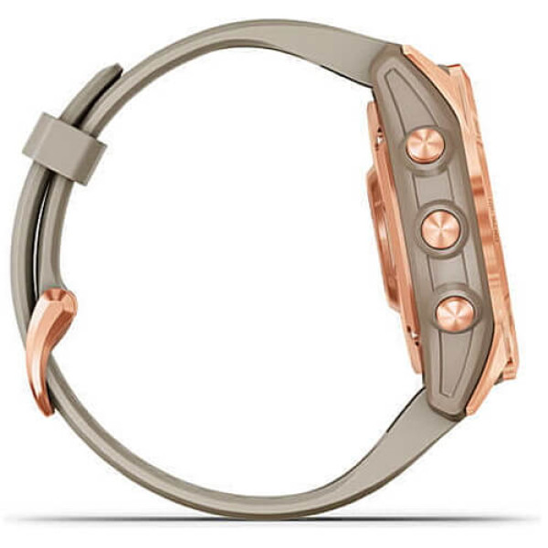 Смарт-годинник Garmin Fenix 7S Solar Rose Gold with Light Sand Band (010-02539-10/11) ГАРАНТІЯ 12 міс.