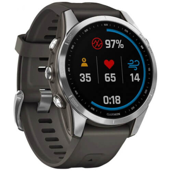 Смарт-годинник Garmin Fenix 7S Silver with Graphite Band (010-02539-00/01) ГАРАНТІЯ 3 міс.