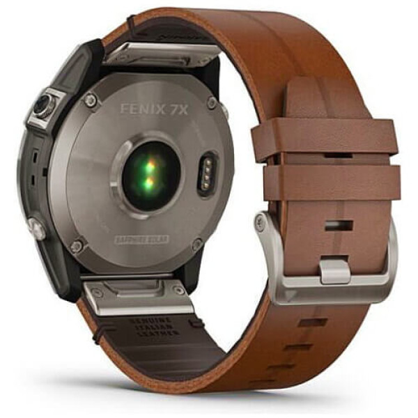 Смарт-годинник Garmin Fenix 7X Sapphire Solar Titanium with Chestnut Leather Band (010-02541-19) ГАРАНТІЯ 3 міс.
