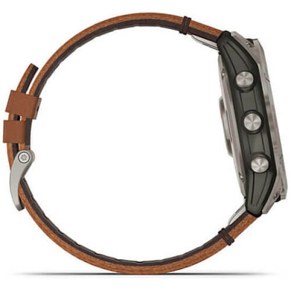 Смарт-годинник Garmin Fenix 7X Sapphire Solar Titanium with Chestnut Leather Band (010-02541-19) ГАРАНТІЯ 3 міс.