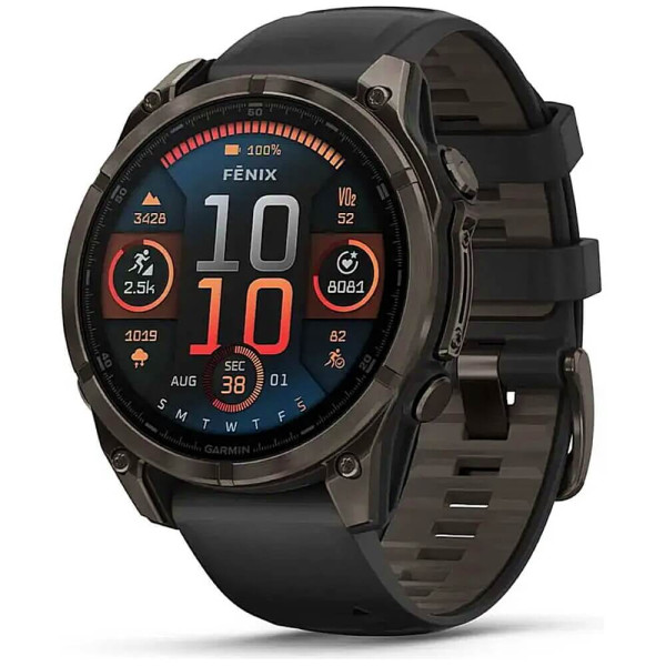 Смарт-годинник Garmin Fenix ​​8 47mm AMOLED S Carbon Gray DLC Titanium w. Black/Pebble Gray S. Band (010-02904-20/21) ГАРАНТІЯ 3 міс.