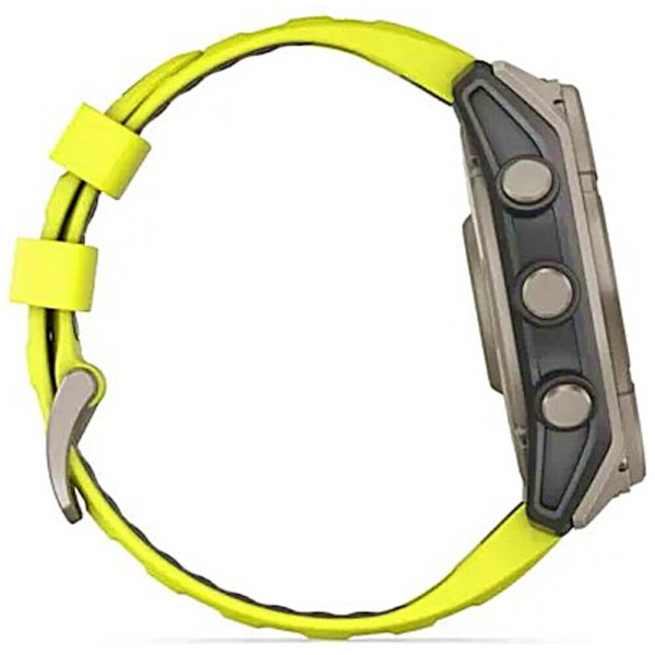 Смарт-годинник Garmin Fenix ​​8 51mm Solar Sapphire Titanium w. Amp Yellow/Graphite Silicone Band (010-02907-20/21) ГАРАНТІЯ 3 міс.