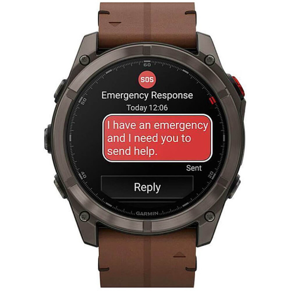 Смарт-годинник Garmin Fenix ​​8 Pro 51мм AMOLED Carbon Gray DLC Titanium with Chestnut Leather Band (010-03199-40) ГАРАНТІЯ 12 міс.