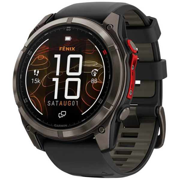 Смарт-годинник Garmin Fenix 8 Pro 51 mm MicroLED Carbon Gray Titanium with Black/Pebble Gray (010-03380-00/01/05) ГАРАНТІЯ 12 міс.