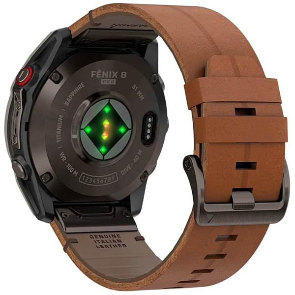 Смарт-годинник Garmin Fenix ​​8 Pro 51мм AMOLED Carbon Gray DLC Titanium with Chestnut Leather Band (010-03199-40) ГАРАНТІЯ 3 міс.