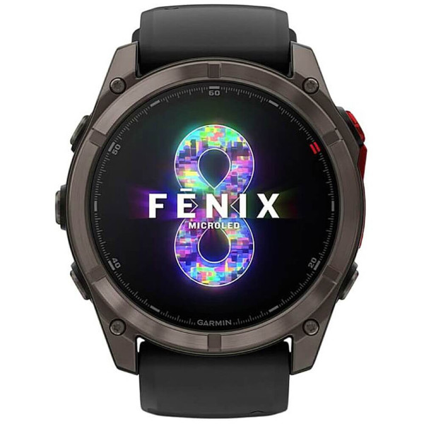 Смарт-годинник Garmin Fenix 8 Pro 51 mm MicroLED Carbon Gray Titanium with Black/Pebble Gray (010-03380-00/01/05) ГАРАНТІЯ 3 міс.