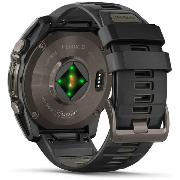 Смарт-годинник Garmin Fenix 8 51mm AMOLED Sapphire Carbon Gray DLC Titanium w. Black/Pebble Gray S. Band (010-02905-20/21) ГАРАНТІЯ 12 міс.