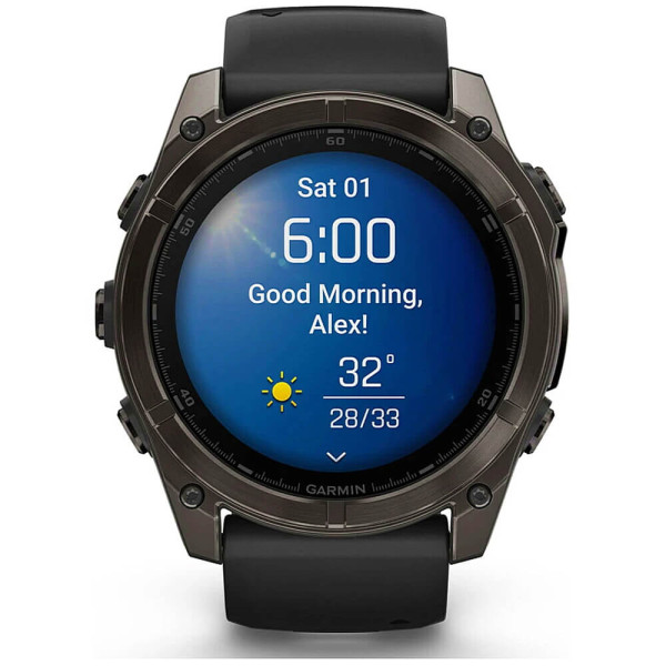 Смарт-годинник Garmin Fenix 8 51mm AMOLED Sapphire Carbon Gray DLC Titanium w. Black/Pebble Gray S. Band (010-02905-20/21) ГАРАНТІЯ 12 міс.