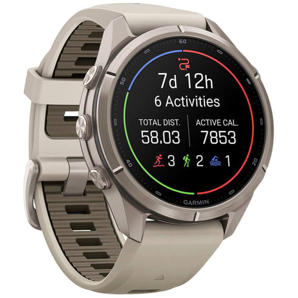 Смарт-годинник Garmin Fenix 9 Pro inReach 43mm Titanium with Fog Gray/Dark Sandstone Silicone Band (010-04335-80/81) ГАРАНТІЯ 3 міс.