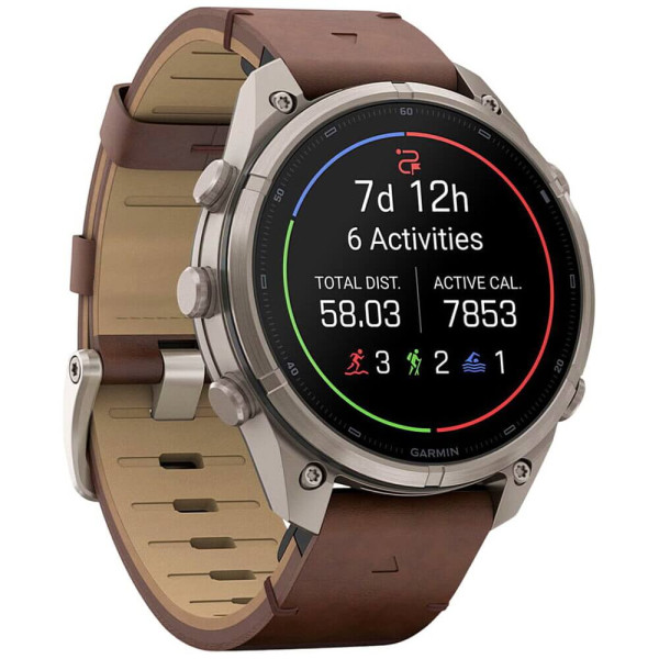 Смарт-годинник Garmin Fenix 9 Pro inReach 47mm Titanium with Walnut Leather Band (010-04336-40/41) ГАРАНТІЯ 12 міс.