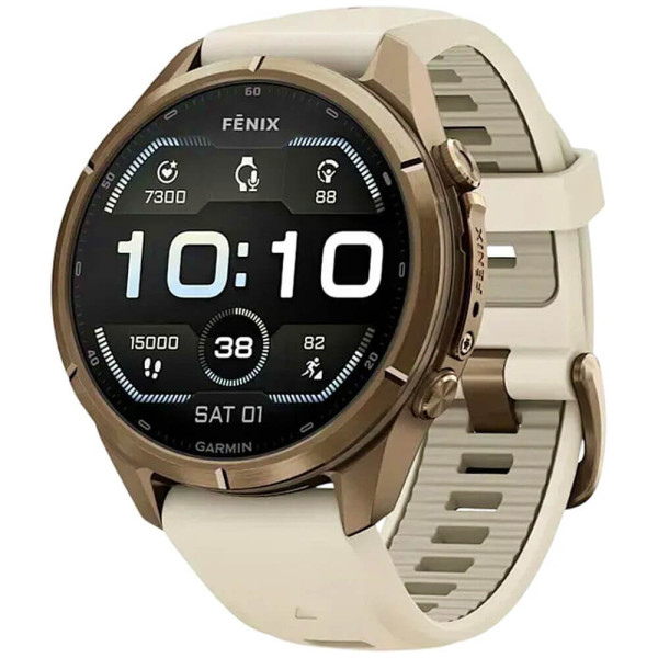 Смарт-годинник Garmin Fenix 9 Pro 43mm Autumn Gold Titanium with Cream/French Gray Silicone Band (010-04335-25/26) ГАРАНТІЯ 3 міс.