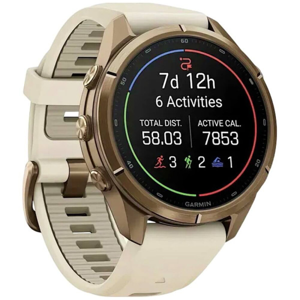 Смарт-годинник Garmin Fenix 9 Pro 43mm Autumn Gold Titanium with Cream/French Gray Silicone Band (010-04335-25/26) ГАРАНТІЯ 3 міс.