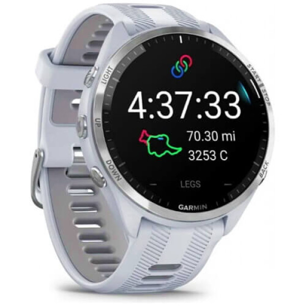 Смарт-годинник Garmin Forerunner 965 Titanium Bezel with Whitestone Case та Whitestone/Powder Gray Silicone Band (010-02809-01)