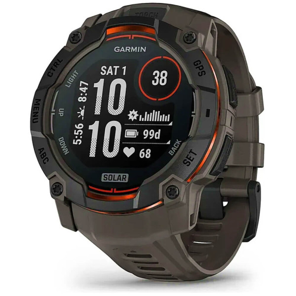 Смарт-годинник Garmin Instinct 3 50мм Solar Black with Charcoal Band (010-02935-00) ГАРАНТІЯ 3 міс.