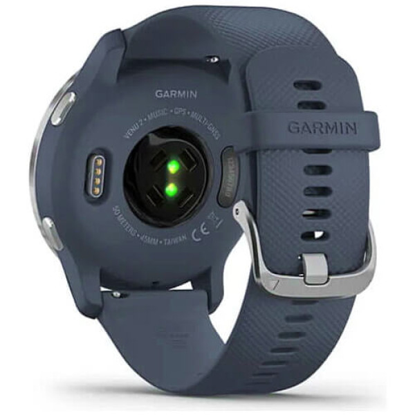 Смарт-годинник Garmin Venu 2 Silver Bezel with Granite Blue Case and Silicone Band (010-02430-10/00)