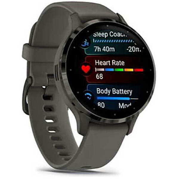 Смарт-годинник Garmin Venu 3S Slate Stainless Steel Bezel with Pebble Grey Case and Silicone Band (010-02785-00) ГАРАНТІЯ 12 міс.