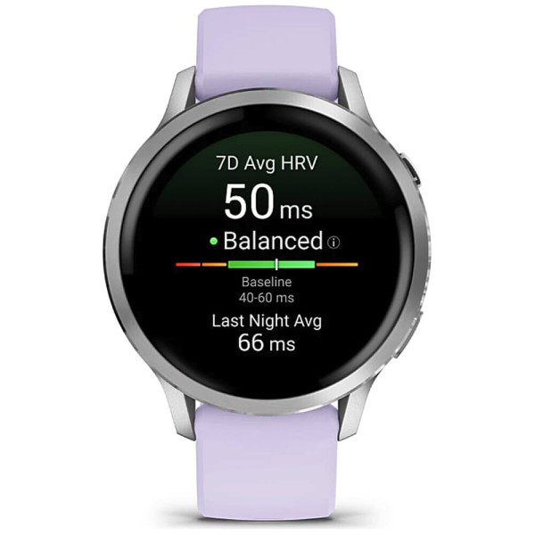 Смарт-годинник Garmin Venu 4 41mm Silver with Periwinkle Silicone Band (010-03013-01/41) ГАРАНТІЯ 3 міс.