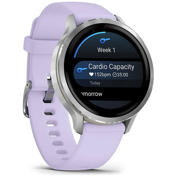 Смарт-годинник Garmin Venu 4 41mm Silver with Periwinkle Silicone Band (010-03013-01/41) ГАРАНТІЯ 3 міс.