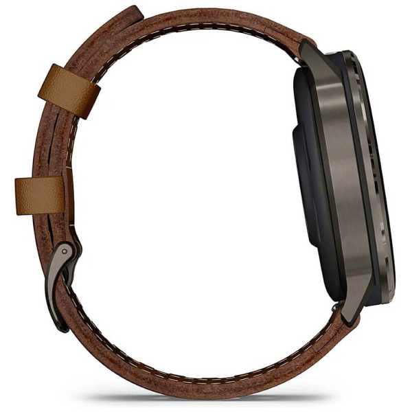 Смарт-годинник Garmin Venu 4 45 mm Slate with Brown Leather Band (010-03014-03) ГАРАНТІЯ 3 міс.