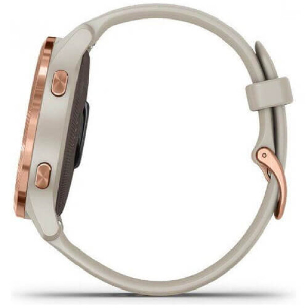 Смарт-годинник Garmin Venu Rose Gold Stainless Steel Bezel with Light Sand Silicone Band (010-02173-21) ГАРАНТІЯ 3 міс.