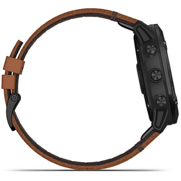Смарт-годинник Garmin Fenix 6X Pro Sapphire Black DLC with Chestnut Leather Band (010-02157-14) ГАРАНТІЯ 12 міс.