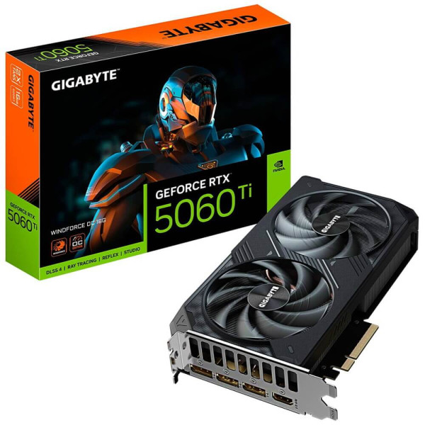 Відеокарта GIGABYTE GeForce RTX 5060 Ti WINDFORCE OC 16G (GV-N506TWF2OC-16GD)