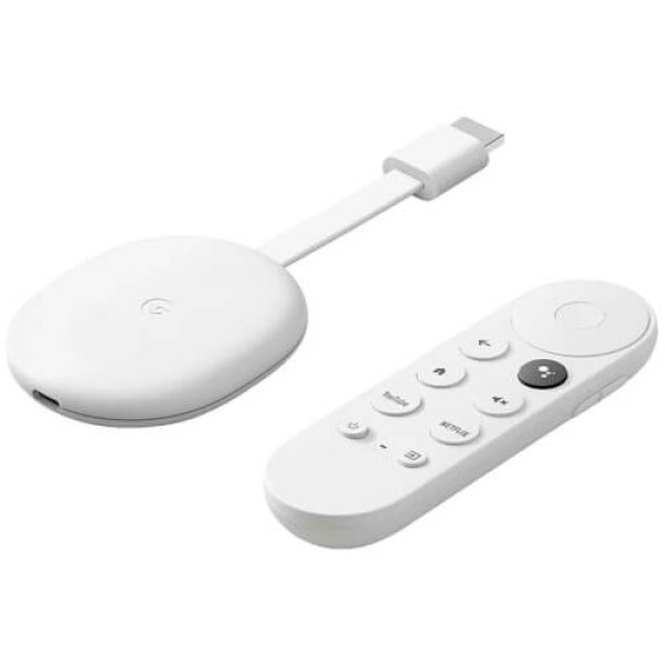 Медіаплеєр Google Chromecast 4K with Google TV Snow (GA01919) ГАРАНТІЯ 3 міс.