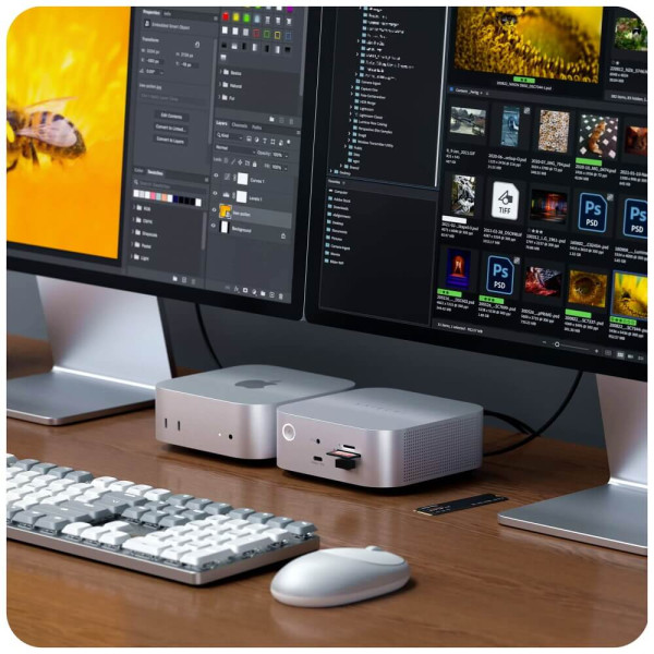 Хаб Satechi Thunderbolt 5 CubeDock Station with SSD Enclosure Silver (ST-DT5CES-EU)