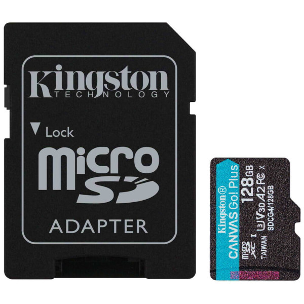 Карта пам'яті Kingston Canvas Go Plus Class 10 UHS-I U3 V30 A2 Micro SDXC 128GB with adapter (SDCG4/128GB)