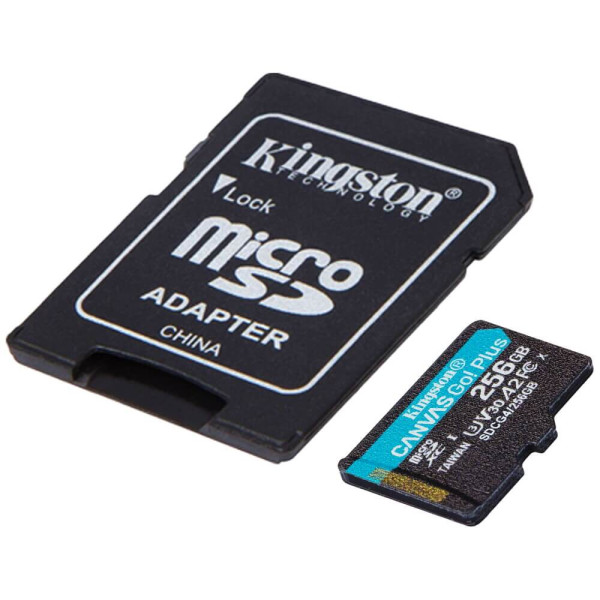 Карта пам'яті Kingston Canvas Go Plus Class 10 UHS-I U3 V30 A2 Micro SDXC 256GB with adapter (SDCG4/256GB)