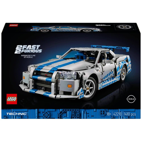 Авто-конструктор LEGO Technic Подвійний форсаж Nissan Skyline GT-R (R34) (42210)