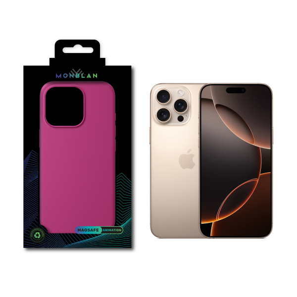Чохол Monblan Magnetic Silicone MagSafe for iPhone 16 Pro Fuchsia
