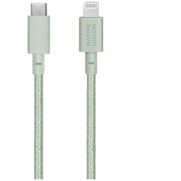 Кабель Native Union Belt Cable USB-C to Lightning Sage (1.2 m) (BELT-CL-GRN-2-NP)