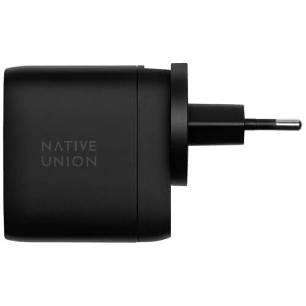Мережевий зарядний пристрій Native Union Fast GaN Charger PD 67W Dual USB-C Port Black (FAST-PD67-BLK-INT)