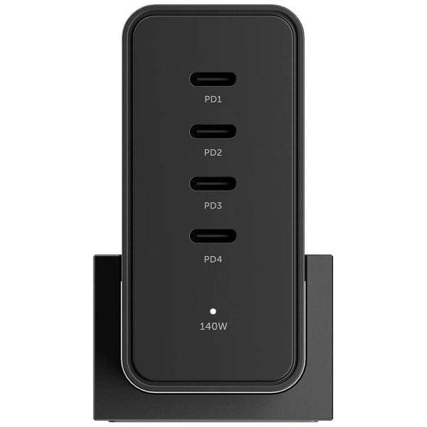 Зарядний пристрій Native Union Fast GaN Charger PD 140W Desktop USB-C 4-Port Black (FAST-PD140-BLK-EU)