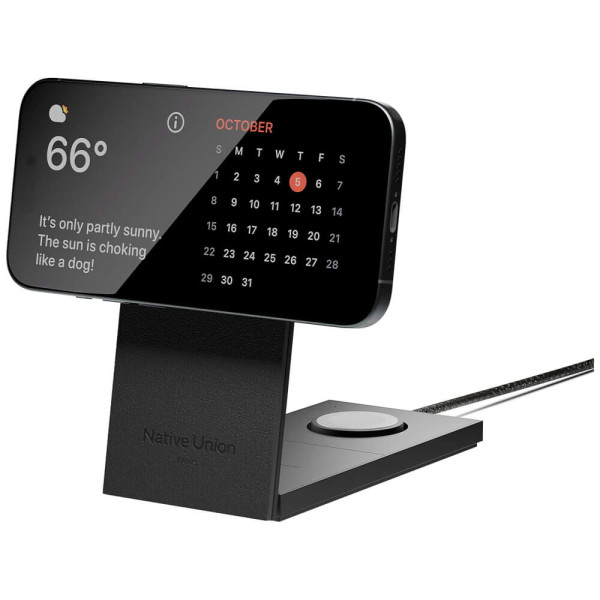 Бездротовий зарядний пристрій Native Union Rise 3-in-1 Qi2 Wireless Charger Black (RS-3IN1-BLK-INT)