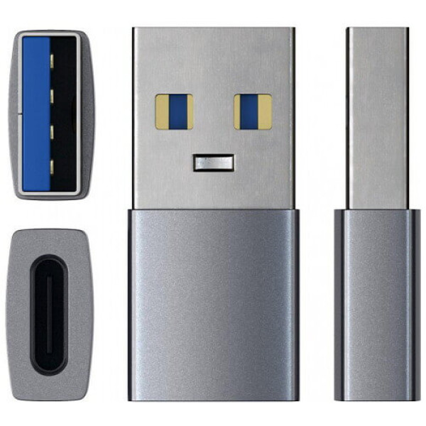 Перехідник Satechi Type-A to Type-C Adapter Space Gray (ST-TAUCM)