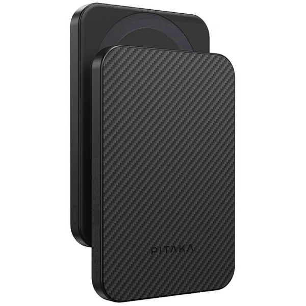 Зовнішній акумулятор Pitaka Aramid Fiber Magnetic Power Bank Qi2 5000mAh Twill Black/Grey (PBQ2401)