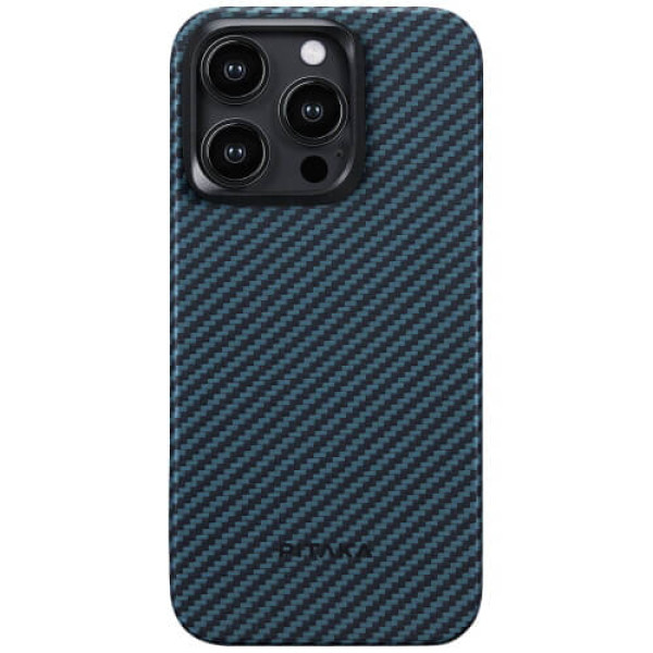 Чохол-накладка Pitaka MagEZ Case 4 for iPhone 15 Pro Twill 1500D Black/Blue (KI1508P)