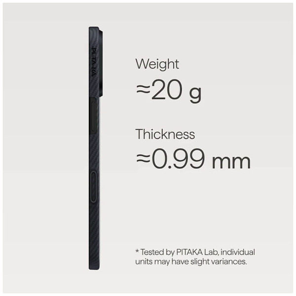 Чохол Pitaka Ultra-Slim Case Twill Black/Grey for iPhone 17 (KI1701)
