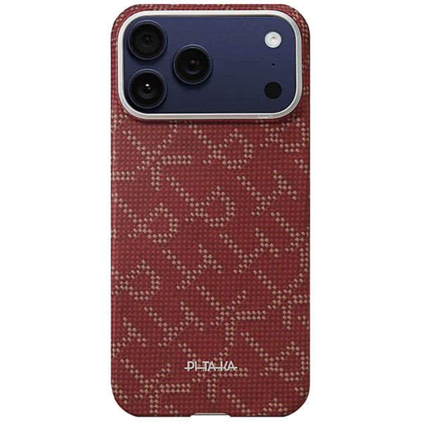 Чохол Pitaka Ultra-Slim Case Monogram Red/Gold for iPhone 17 Pro Max (KI1702PTKP)