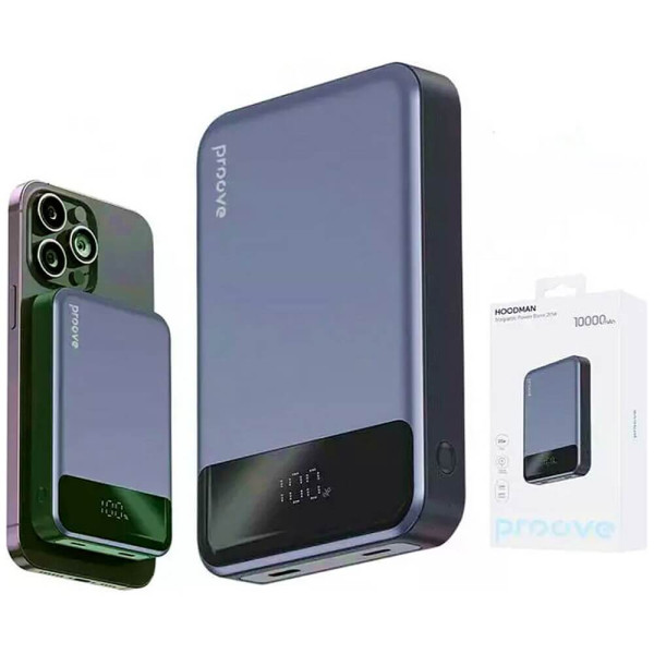 Зовнішній акумулятор Proove Hoodman Magnetic 10000mAh 20W Gray (PBH120010003)