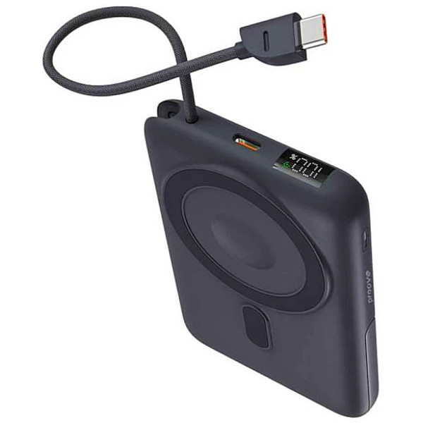 Зовнішній акумулятор Proove Moon Rock 2 in1 10000mAh 22.5W Gray with Cable Type-C (PBR122012105)