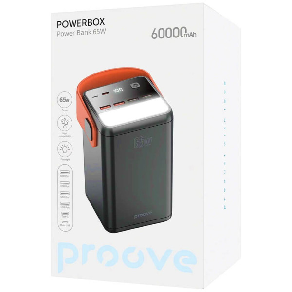 Зовнішній акумулятор Proove Powerbox 60000mAh 65W Black (PBPB65412201)