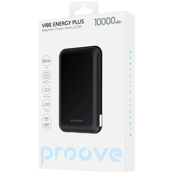 Зовнішній акумулятор Proove Vibe Energy Plus 10000mAh 22.5W Black (PBVE15012203)