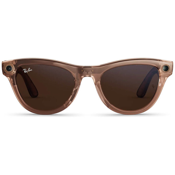 Смарт-окуляри Ray-Ban Meta Skyler Gen 2 Standard Shiny Transparent Peach Frame/Clear to Brown Transitions Lenses (RW4014 6778M4 52-20)