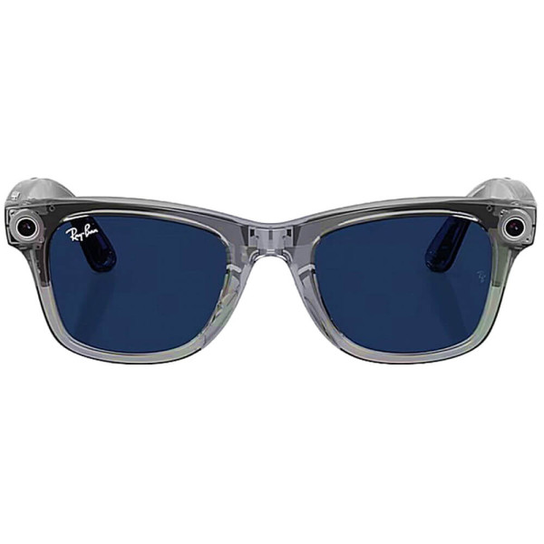 Смарт-окуляри Ray-Ban Meta Wayfarer Gen 2 Large Shiny Transparent Grey Frame/Clear to Sapphire Transitions Lenses (RW4012 6840MF 53-22)